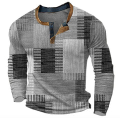 Finn | Heren Retro Geruit Gebreid Pullover Sweater Lange Mouw