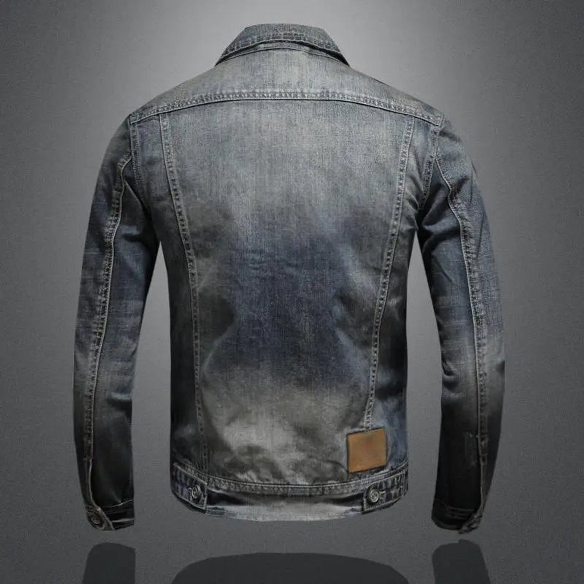 Jayden | Heren Retro Gewassen Denim Jacket Vintage Ritssluiting