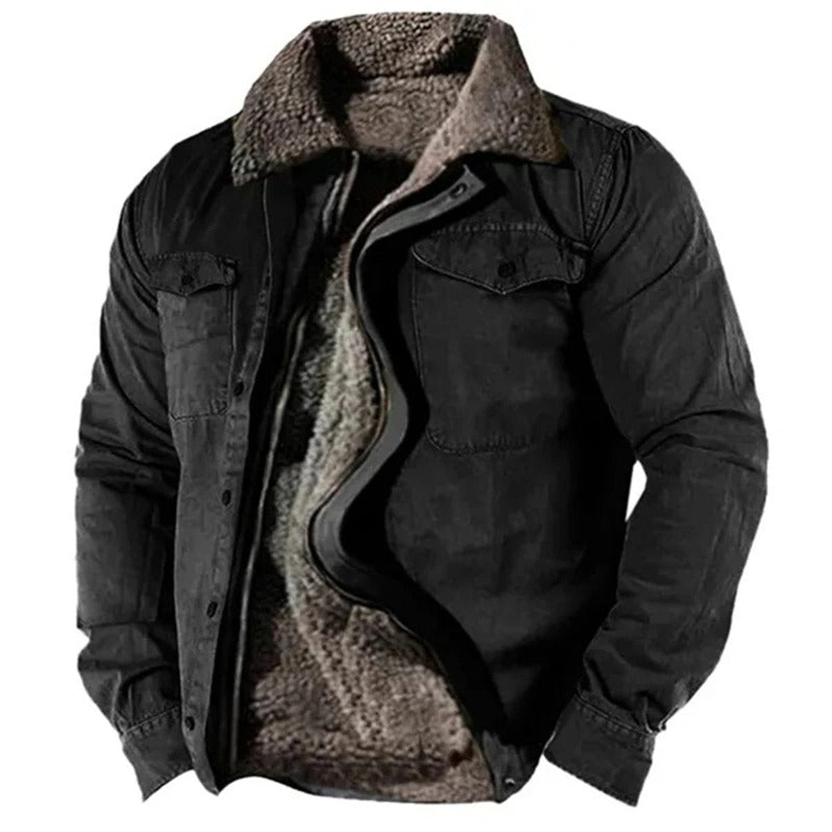 Lars | Heren Sherpa Gevoerde Western Mens Cardigan Jacket