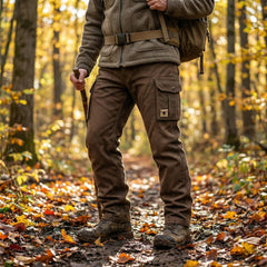Lucas | Heren Slim-Fit Cargohose Tapered Seitentaschen Bull-Patch