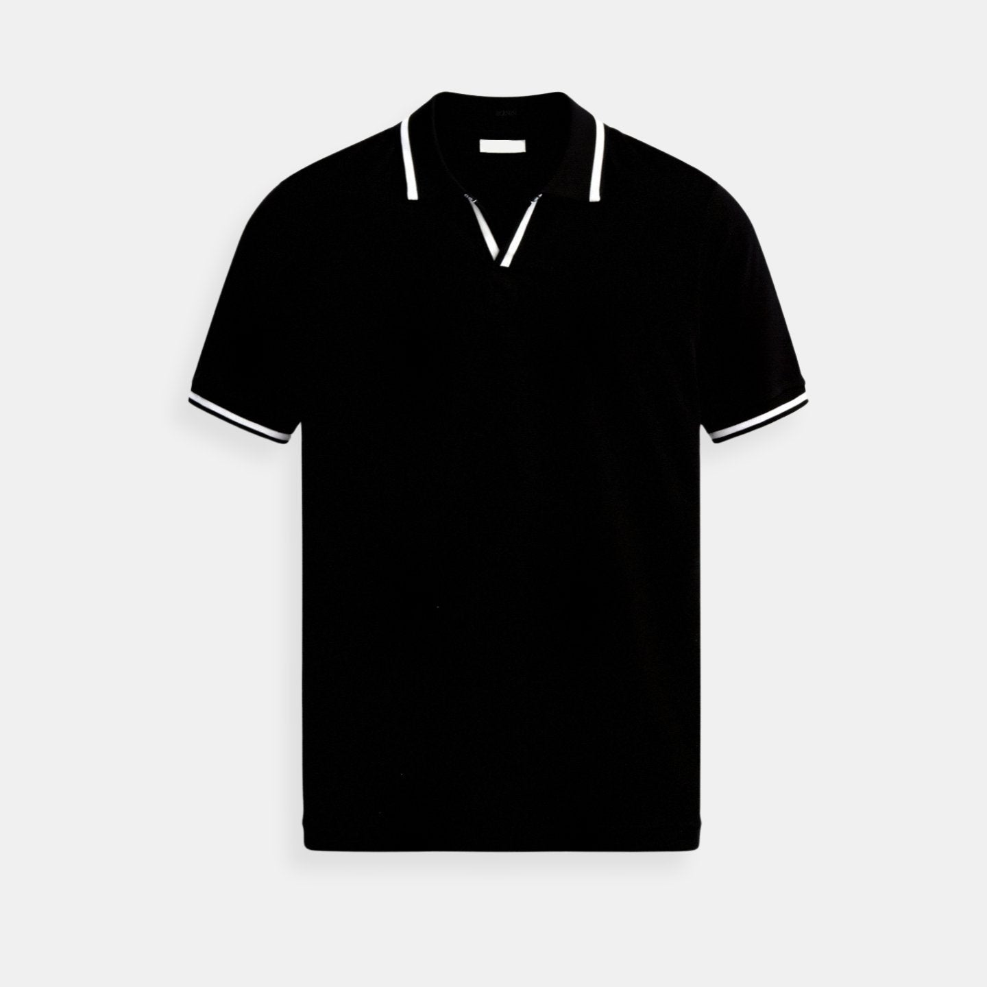 Jayden | Heren Slim-Fit Gebreide Open-Kraag Poloshirt met Contrastbies