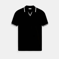 Jayden | Heren Slim-Fit Gebreide Open-Kraag Poloshirt met Contrastbies