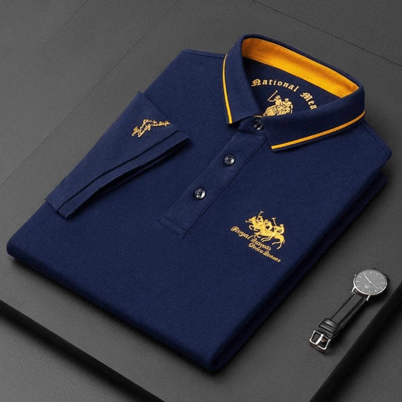 Lars | Heren Slim-Fit Korte Mouw Poloshirt met Geborduurd Logo