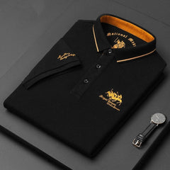 Lars | Heren Slim-Fit Korte Mouw Poloshirt met Geborduurd Logo