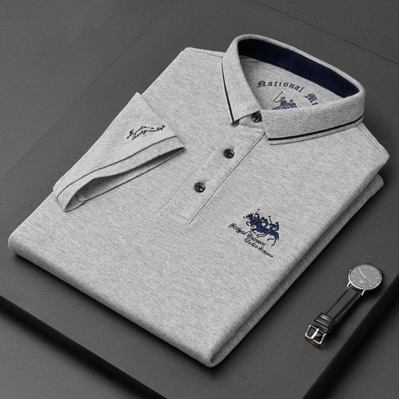 Lars | Heren Slim-Fit Korte Mouw Poloshirt met Geborduurd Logo