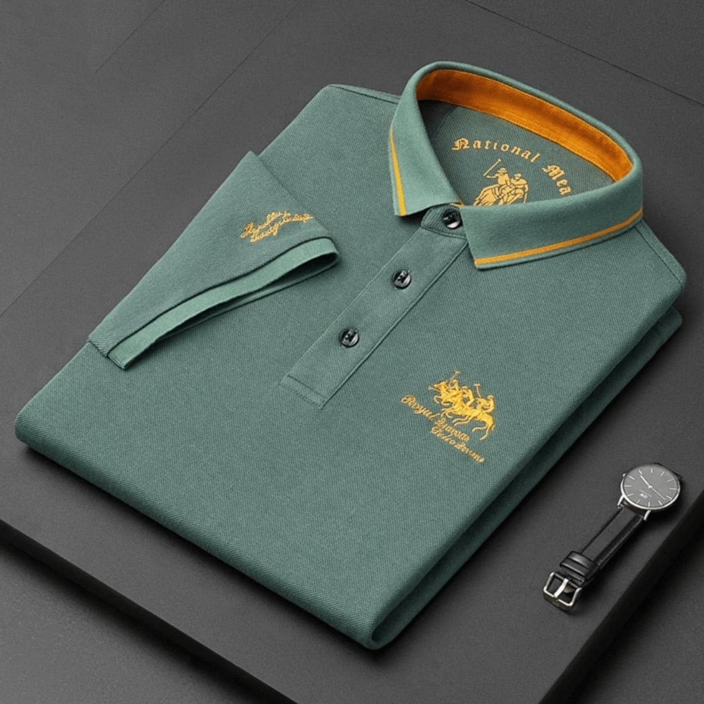 Lars | Heren Slim-Fit Korte Mouw Poloshirt met Geborduurd Logo