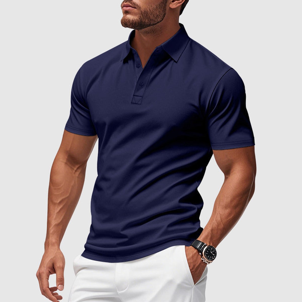 Lucas | Heren Slim-Fit Korte Mouwen Klassiek Poloshirt
