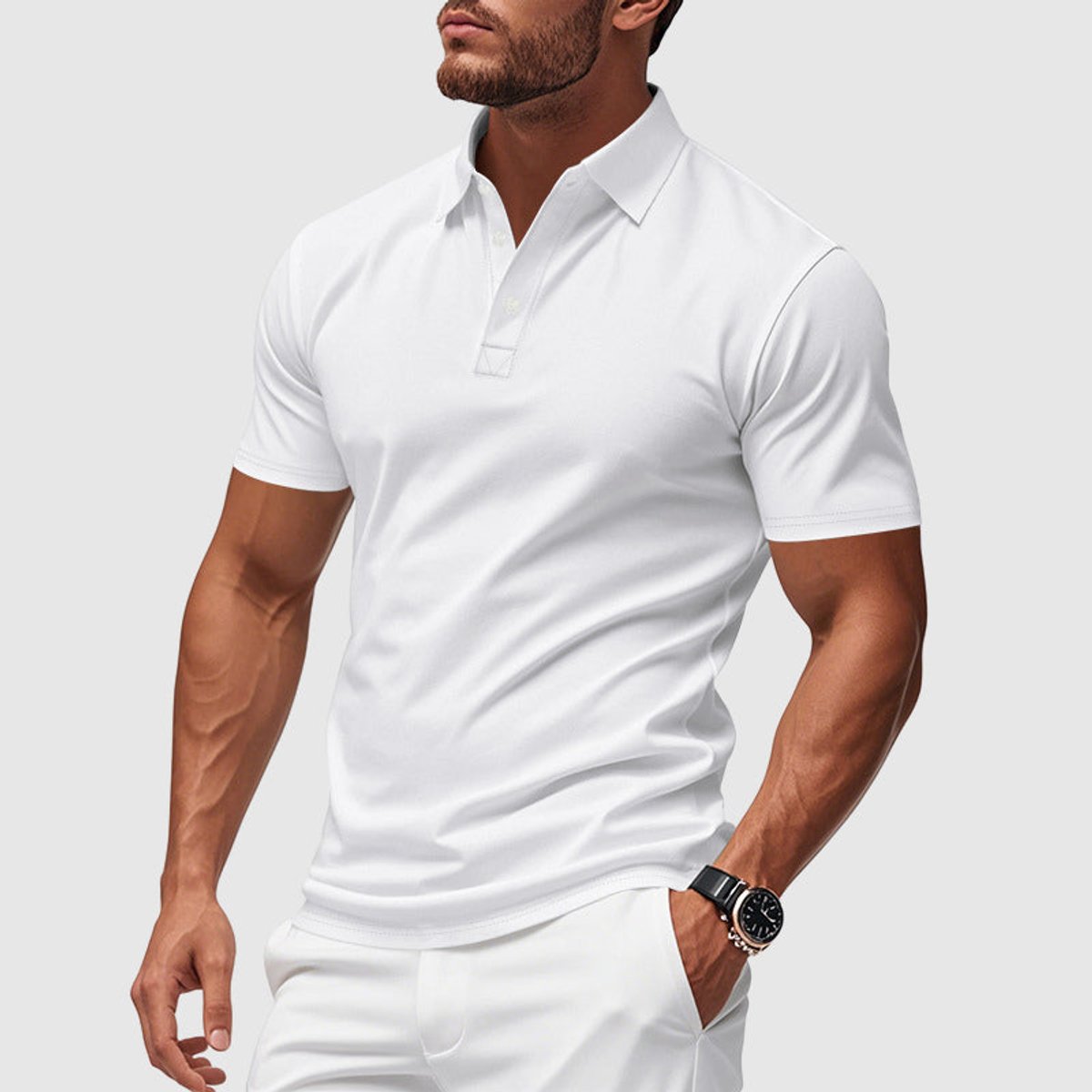Lucas | Heren Slim-Fit Korte Mouwen Klassiek Poloshirt