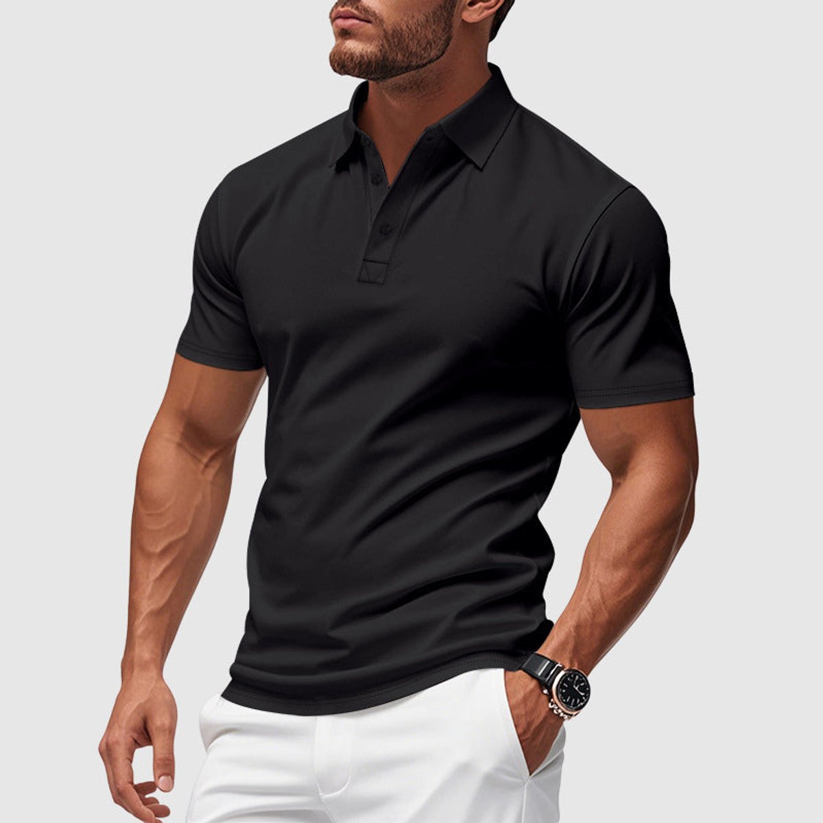 Lucas | Heren Slim-Fit Korte Mouwen Klassiek Poloshirt