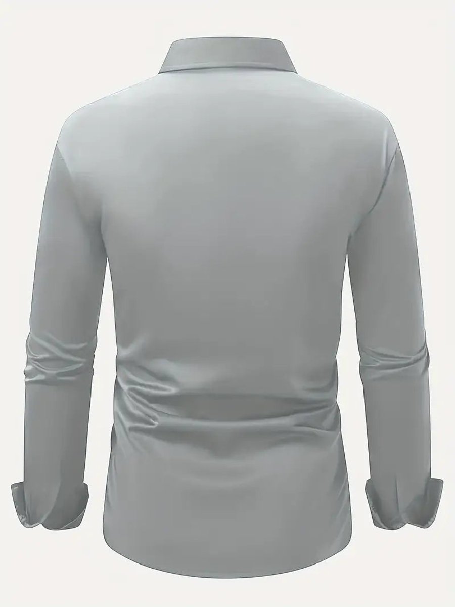 Sven | Heren Slim-Fit Kreukvrij Zakelijk Overhemd Lange Mouw