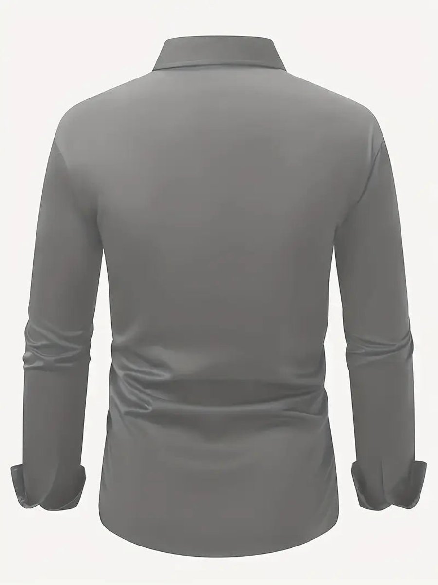 Sven | Heren Slim-Fit Kreukvrij Zakelijk Overhemd Lange Mouw