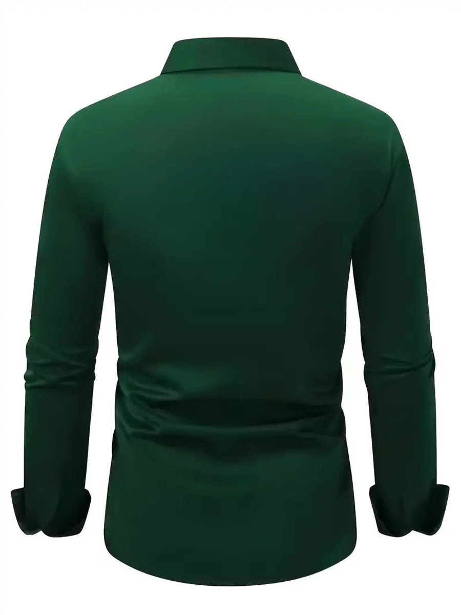 Sven | Heren Slim-Fit Kreukvrij Zakelijk Overhemd Lange Mouw