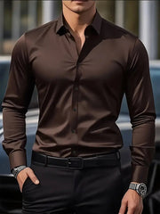 Sven | Heren Slim-Fit Kreukvrij Zakelijk Overhemd Lange Mouw