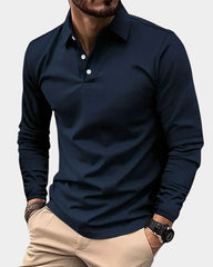 Bram | Heren Slim-Fit Lange Mouw Smart-Casual Poloshirt