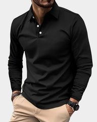 Bram | Heren Slim-Fit Lange Mouw Smart-Casual Poloshirt