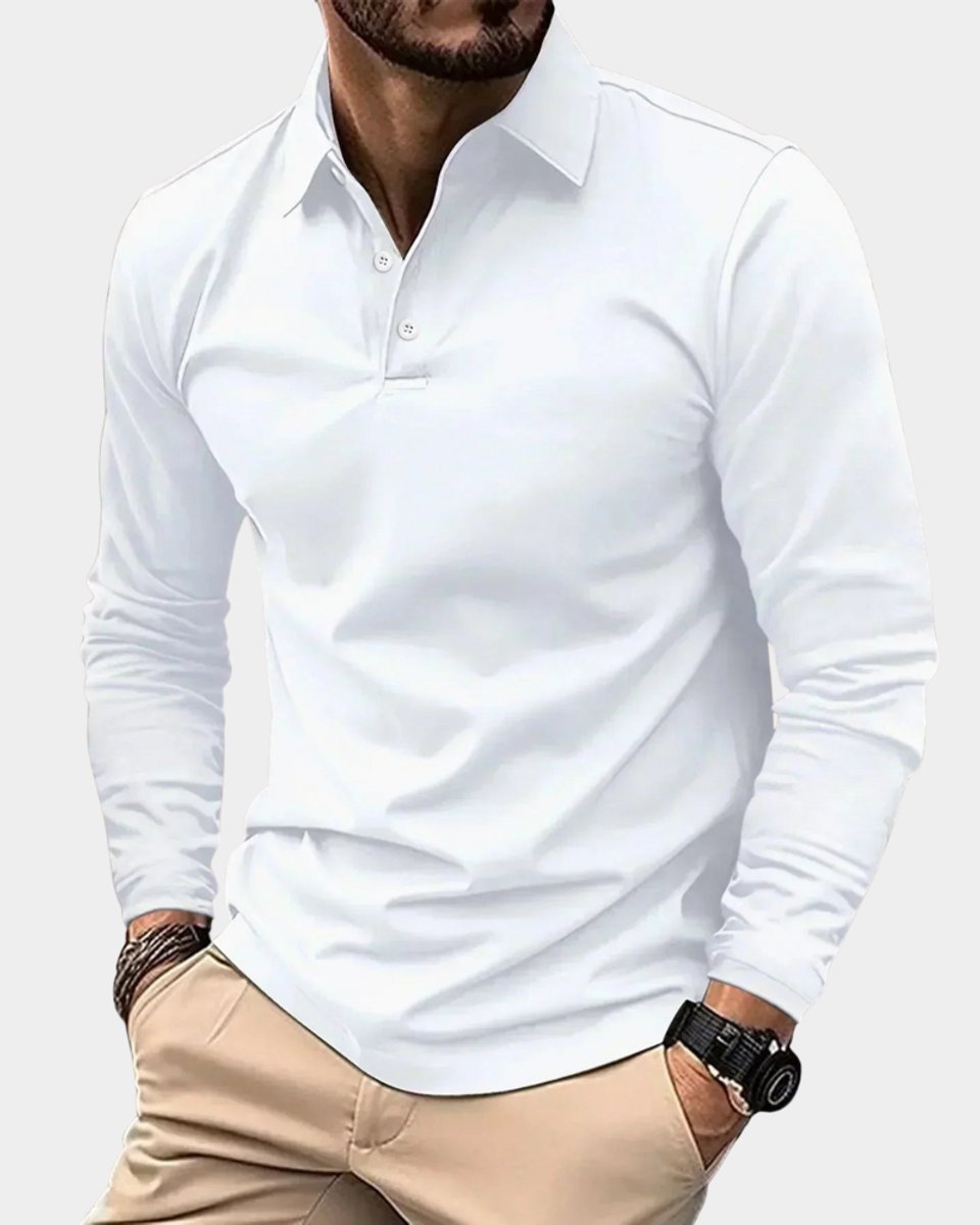 Bram | Heren Slim-Fit Lange Mouw Smart-Casual Poloshirt