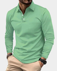 Bram | Heren Slim-Fit Lange Mouw Smart-Casual Poloshirt