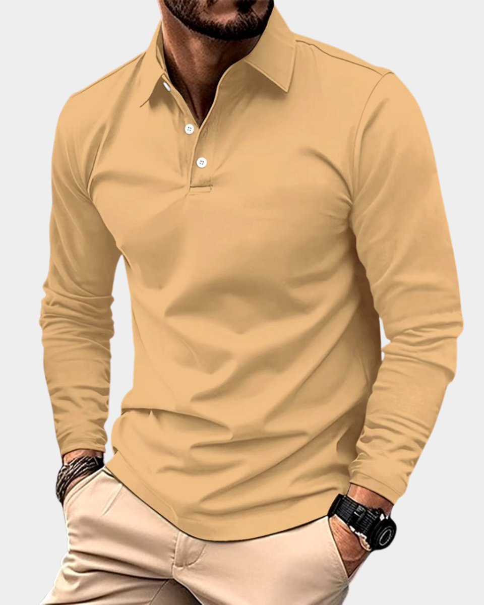 Bram | Heren Slim-Fit Lange Mouw Smart-Casual Poloshirt