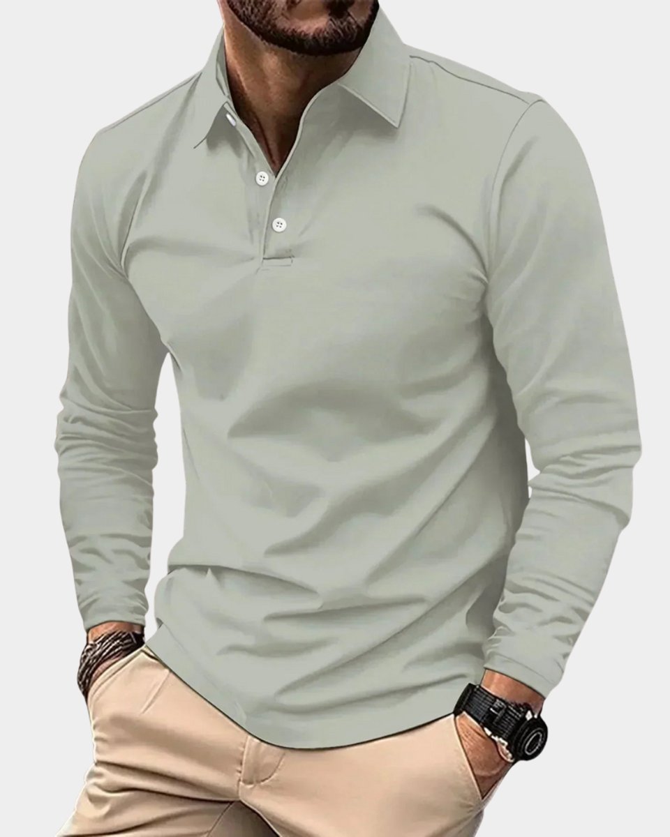 Bram | Heren Slim-Fit Lange Mouw Smart-Casual Poloshirt