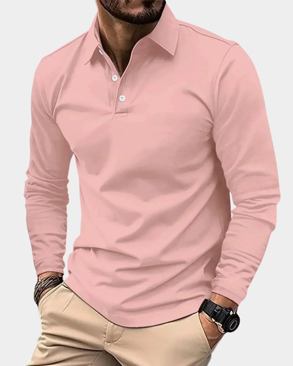 Bram | Heren Slim-Fit Lange Mouw Smart-Casual Poloshirt