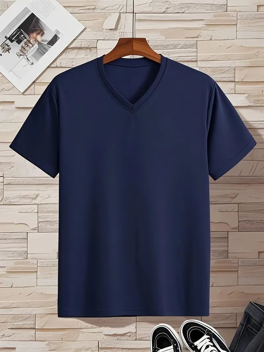 Sem | Heren Slim-Fit V-hals Kortmouw T-shirt