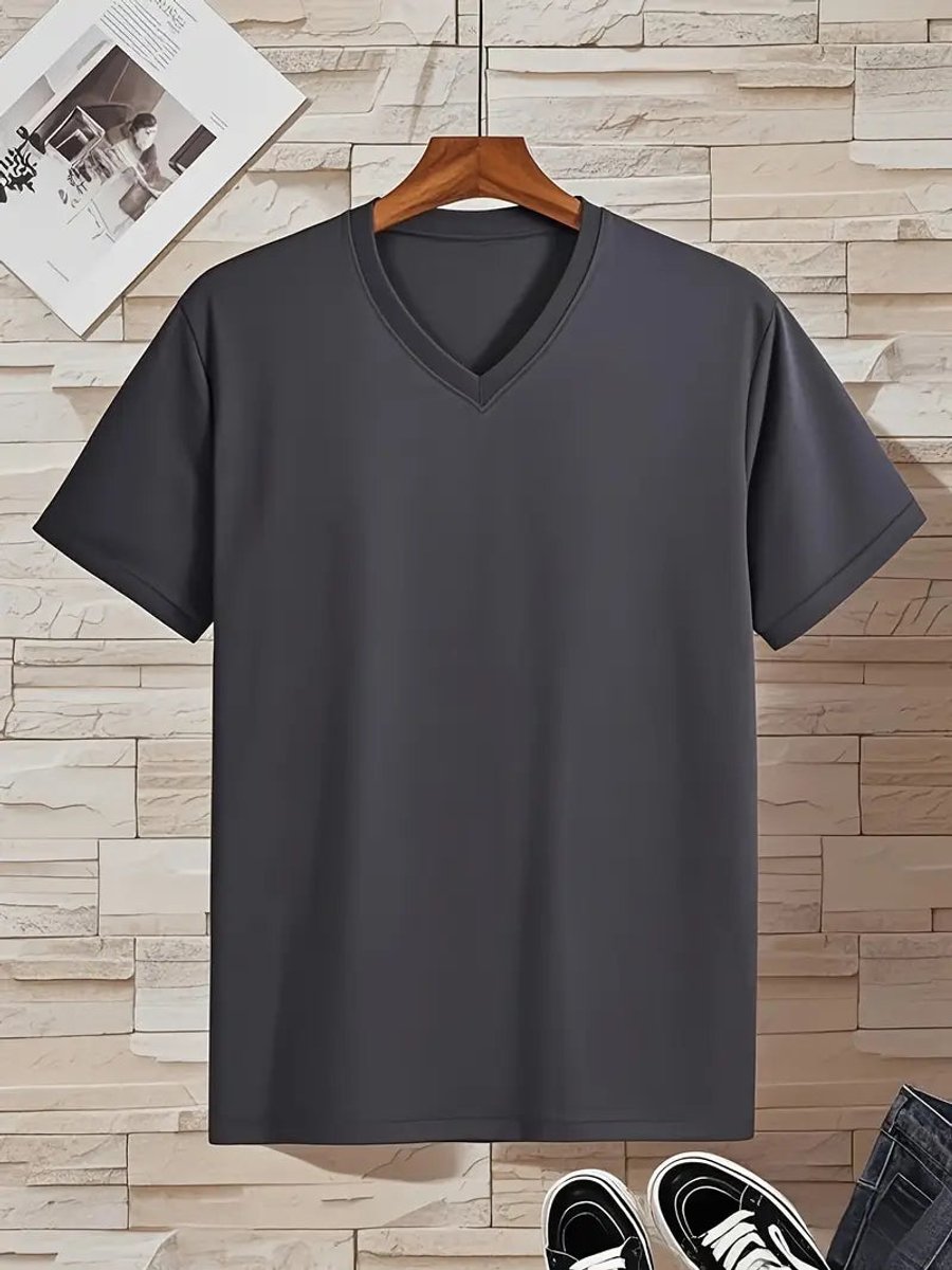 Sem | Heren Slim-Fit V-hals Kortmouw T-shirt