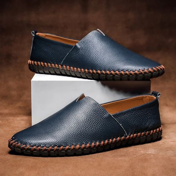 Finn | Heren Slip-On Loafers Leren Instappers Whipstitch Zool