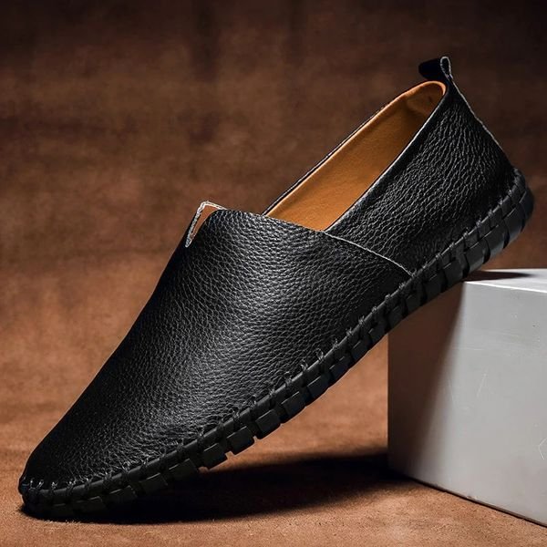 Finn | Heren Slip-On Loafers Leren Instappers Whipstitch Zool