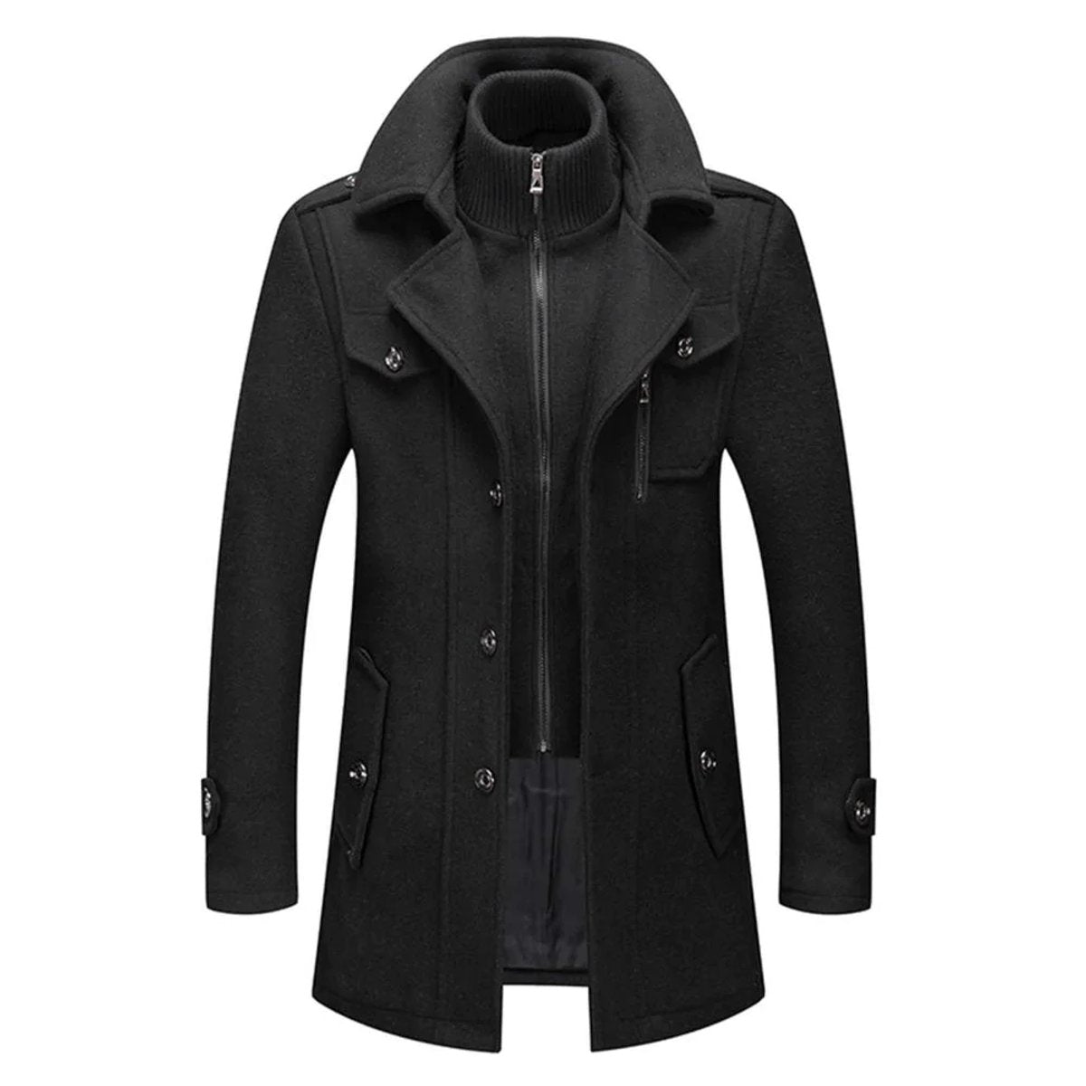 Lars | Heren Tweedelig Slim-Fit Wollen Winterjas Wol Blend