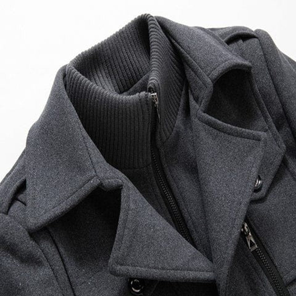 Lars | Heren Tweedelig Slim-Fit Wollen Winterjas Wol Blend