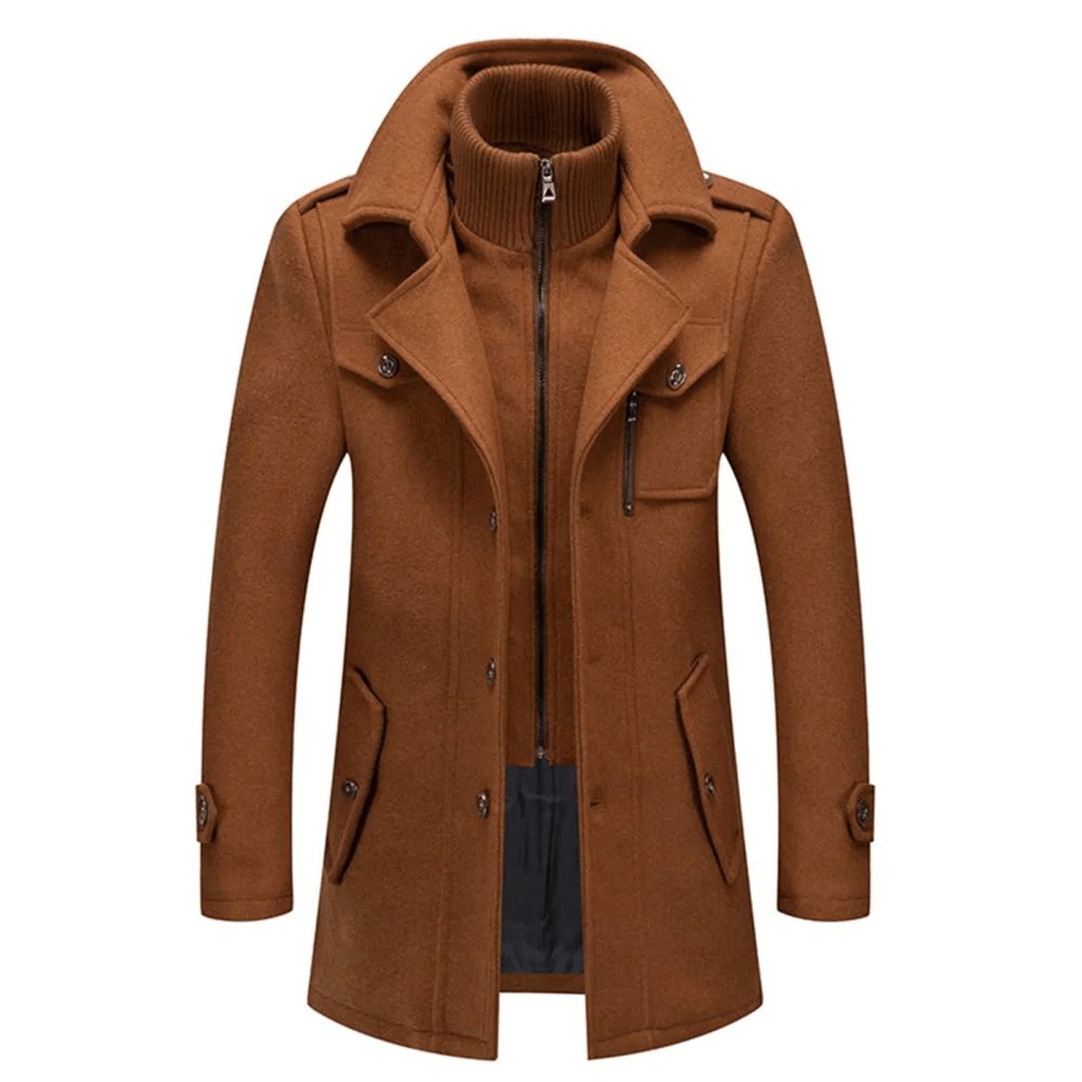 Lars | Heren Tweedelig Slim-Fit Wollen Winterjas Wol Blend