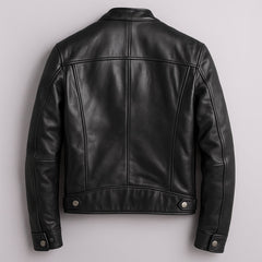 Bowen | Heren Vintage Leren Biker Jacket Ritssluiting Vier Zakken