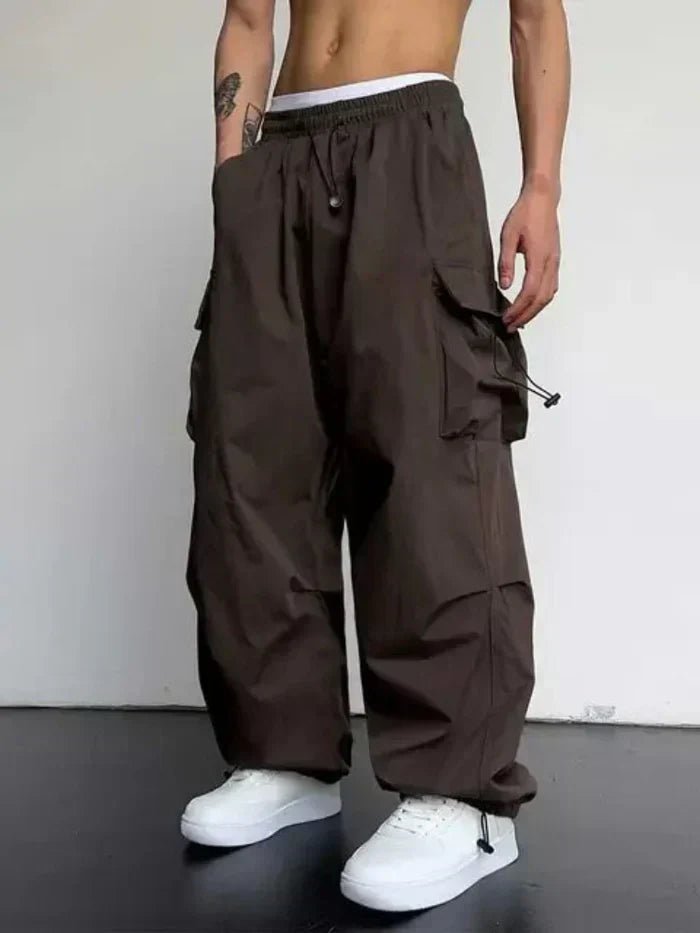 Tim | Heren Wijde Cargo Broek Elastische Taille Verstelbare Enkeltoggle