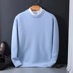 Luuk | Heren Zachte Mohair Gebreide Trui Ronde Hals Pullover