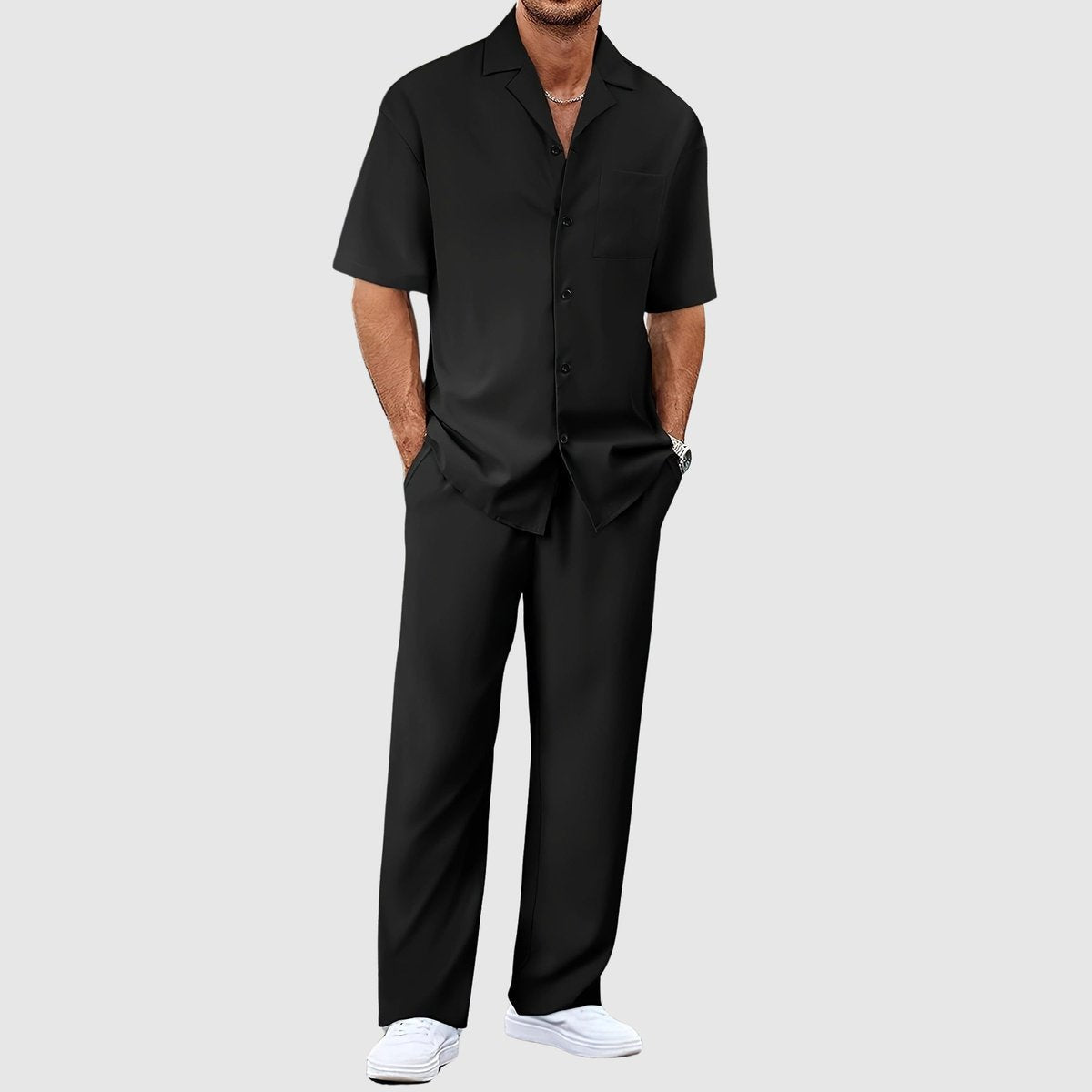 Bram | Heren Zomer Tweelig Casual Overhemd Broek Set