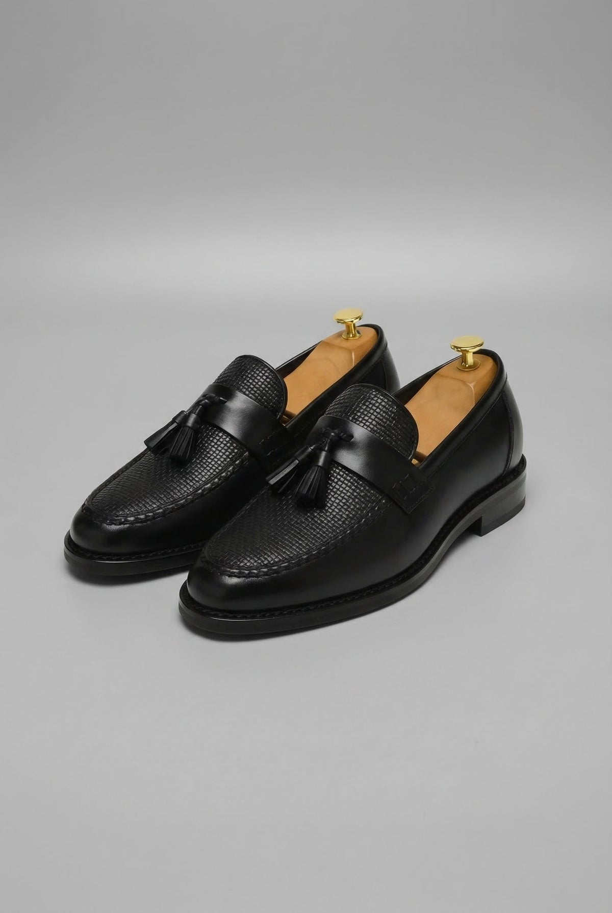 Milan | Heren Zwart Gevlochten Tassel Slip-On Loafers