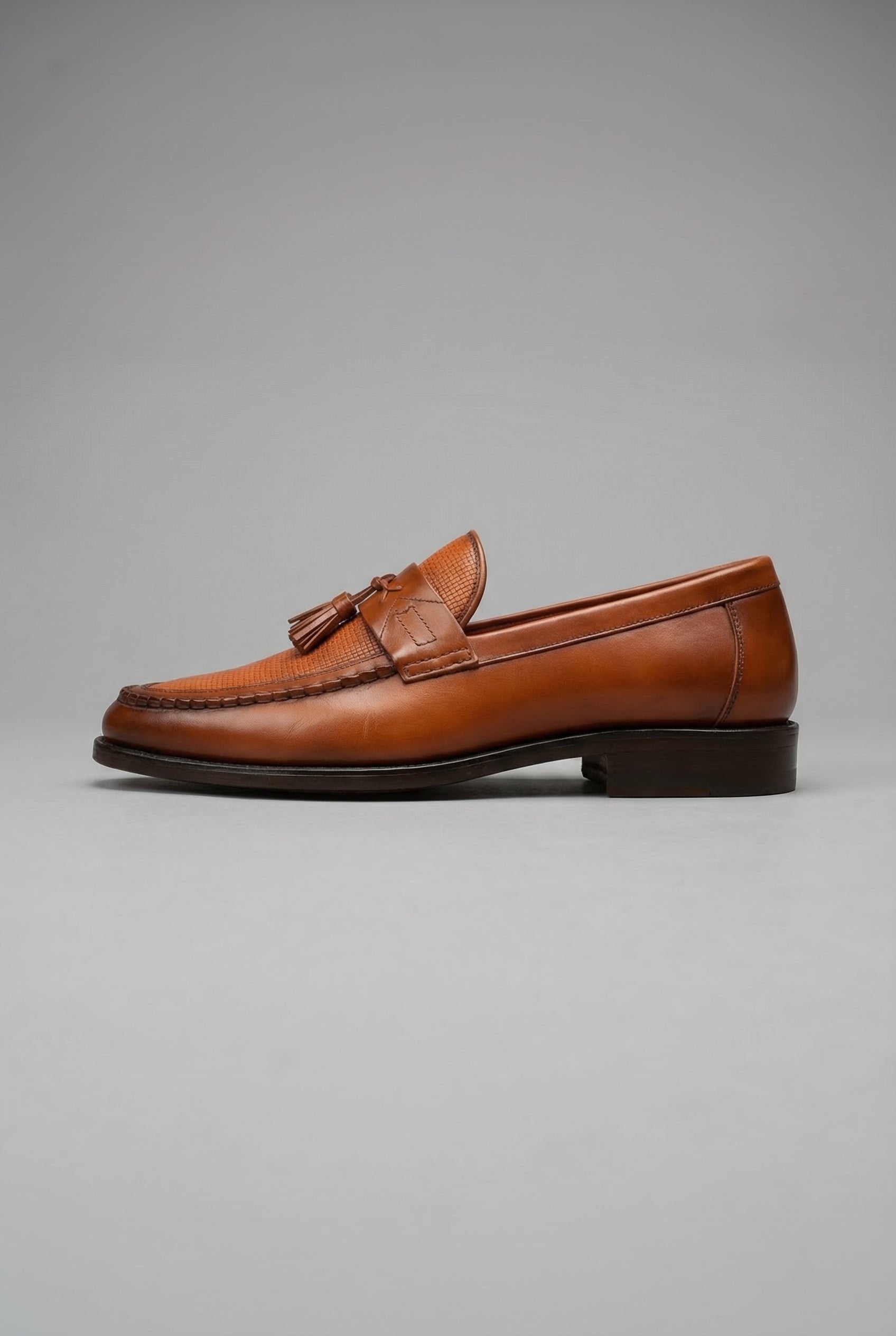 Milan | Heren Zwart Gevlochten Tassel Slip-On Loafers