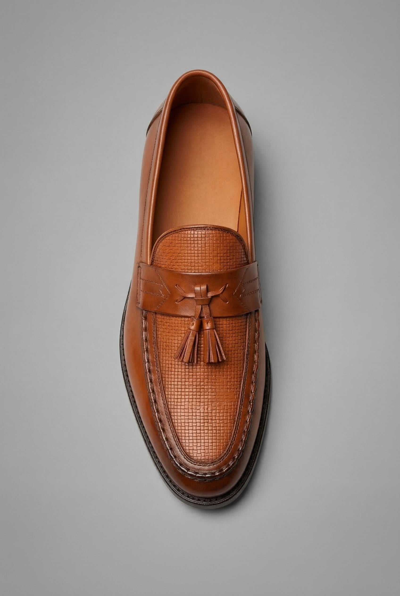 Milan | Heren Zwart Gevlochten Tassel Slip-On Loafers