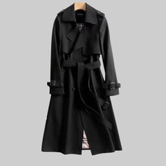 Esme | Dames Lange Trenchcoat Met Riem En Dubbele Knoopsluiting