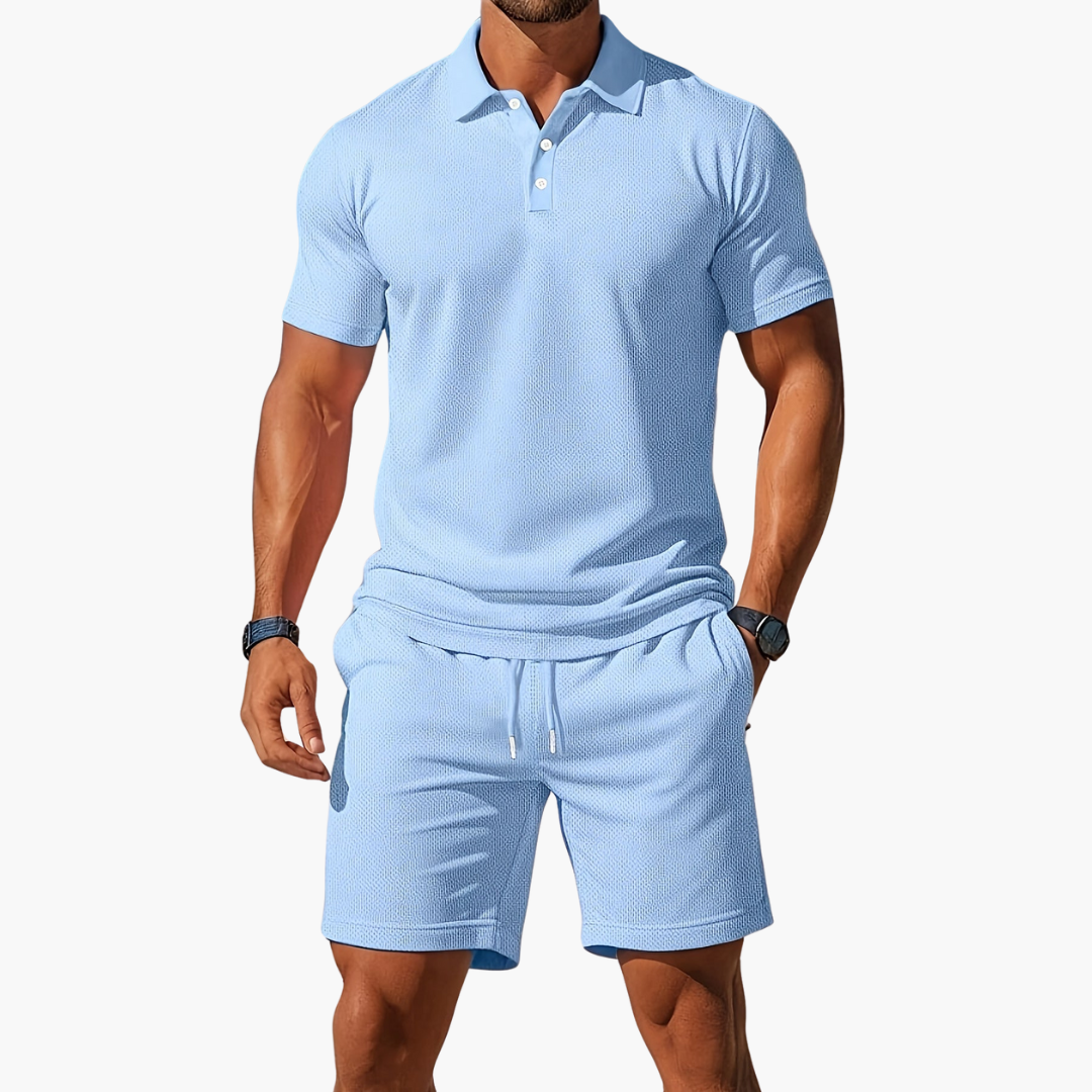 Preston | Heren Polo Overhemd En Shorts Casual Set