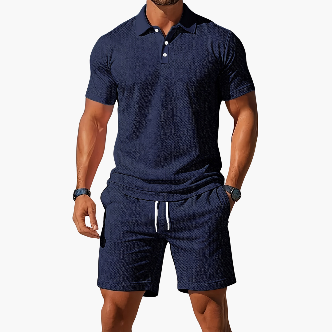 Preston | Heren Polo Overhemd En Shorts Casual Set