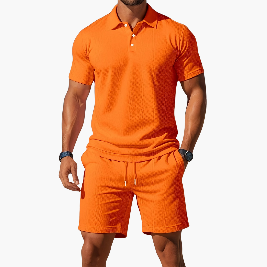 Preston | Heren Polo Overhemd En Shorts Casual Set