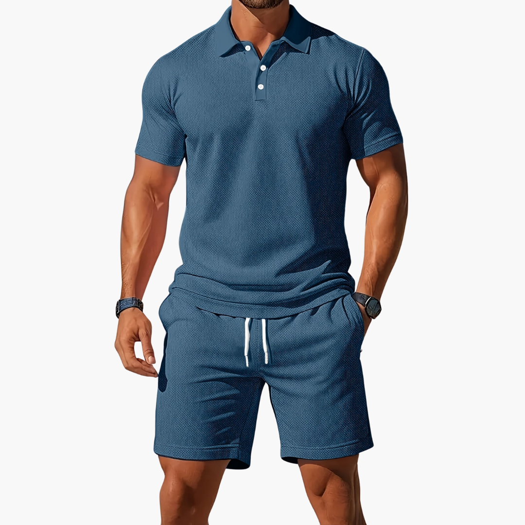 Preston | Heren Polo Overhemd En Shorts Casual Set