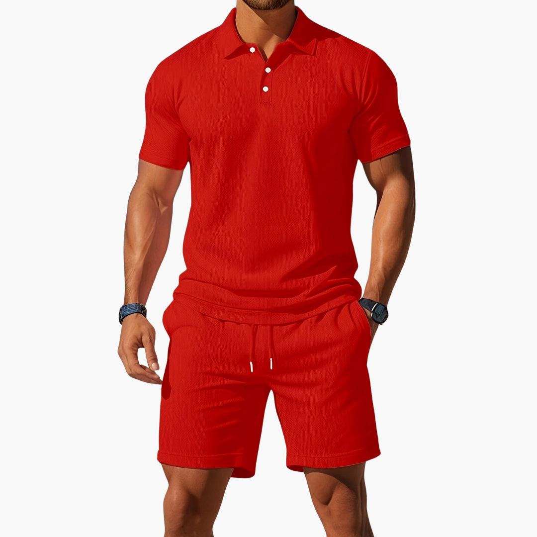 Preston | Heren Polo Overhemd En Shorts Casual Set
