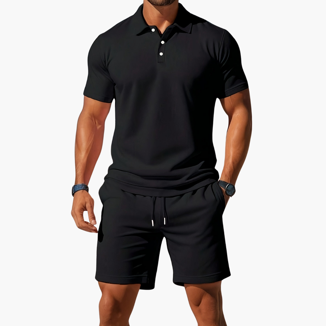 Preston | Heren Polo Overhemd En Shorts Casual Set