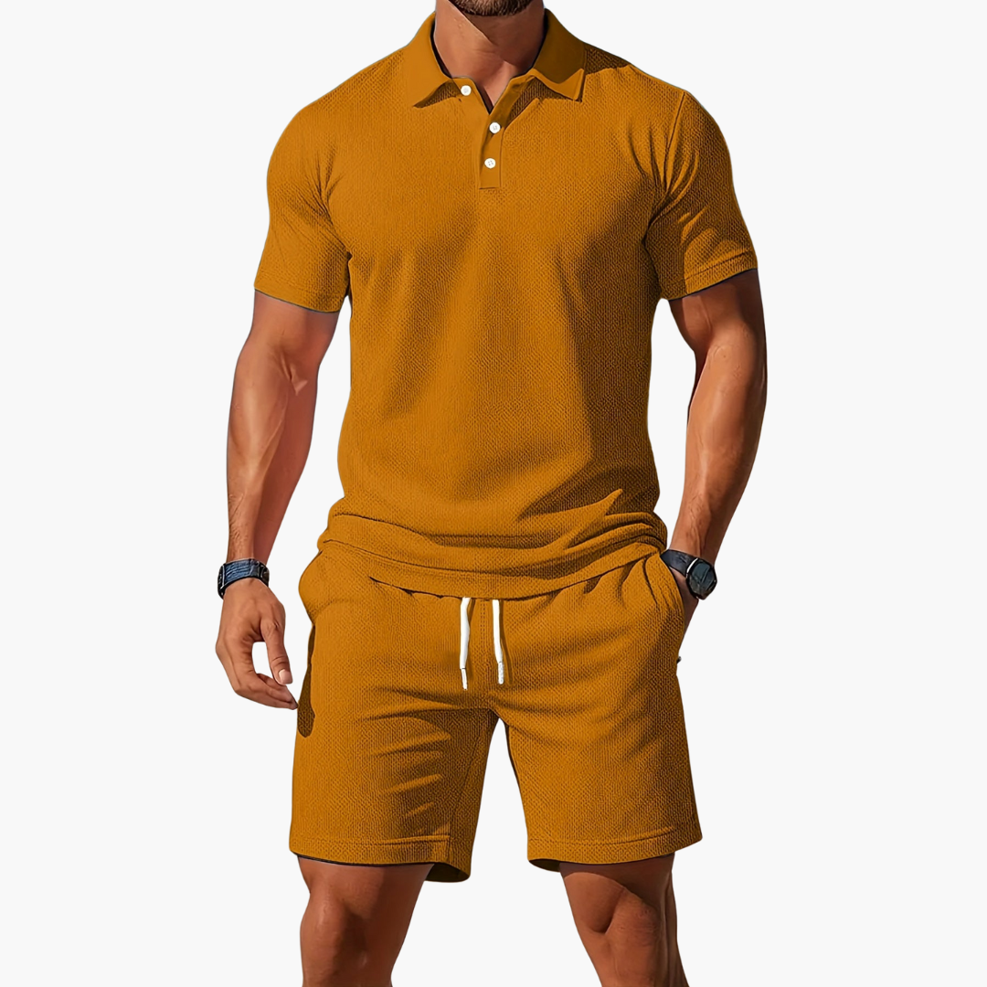 Preston | Heren Polo Overhemd En Shorts Casual Set