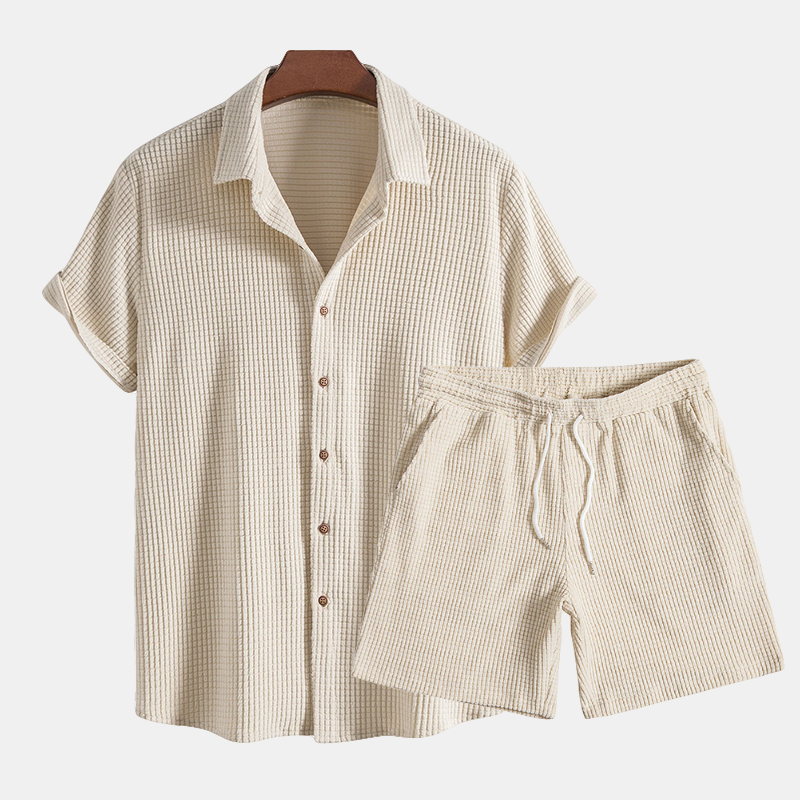 Quentin | Heren Tweedelige Casual Set Met Overhemd En Shorts