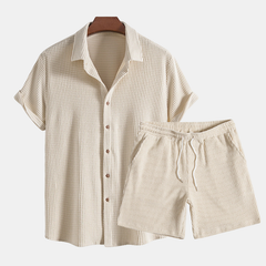 Quentin | Heren Tweedelige Casual Set Met Overhemd En Shorts