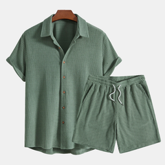 Quentin | Heren Tweedelige Casual Set Met Overhemd En Shorts