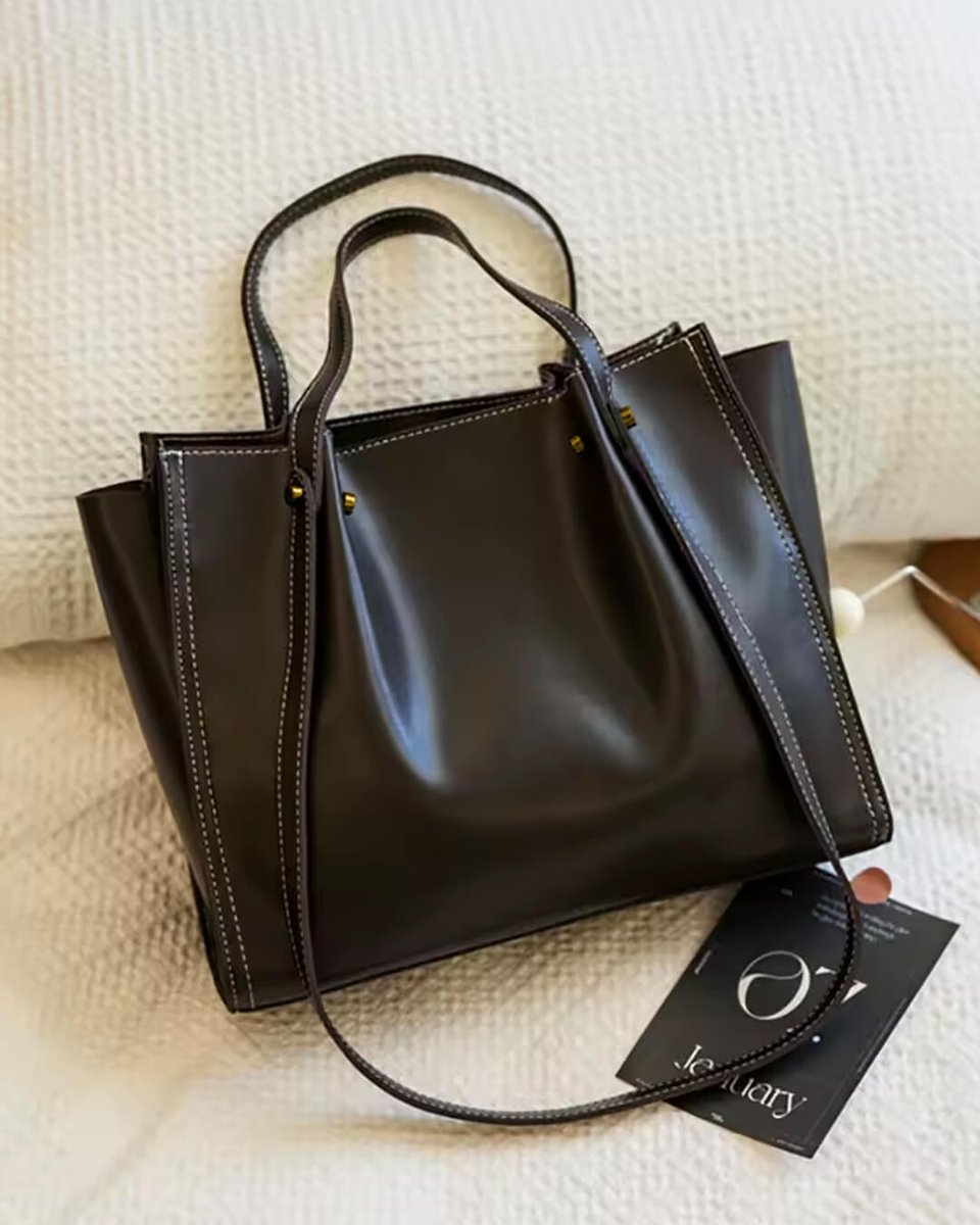 Eva | Minimalistische Vegan Leren Ruime Tote Bag